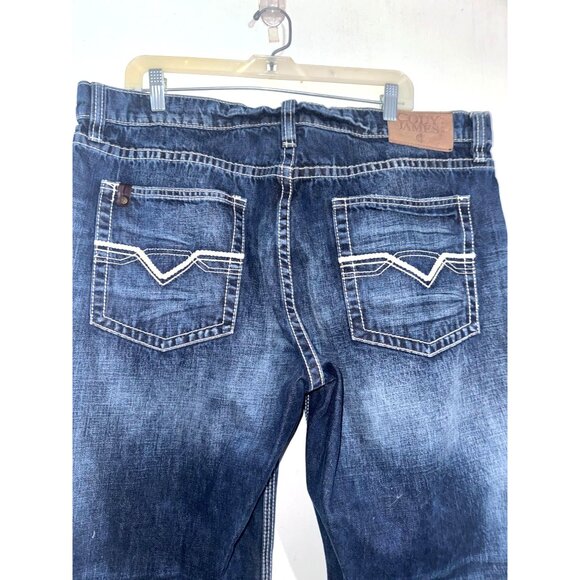 Cody & James Mens W38/L32 Dark Wash Relaxed Fit Straight Leg Denim Jeans - Picture 6 of 10